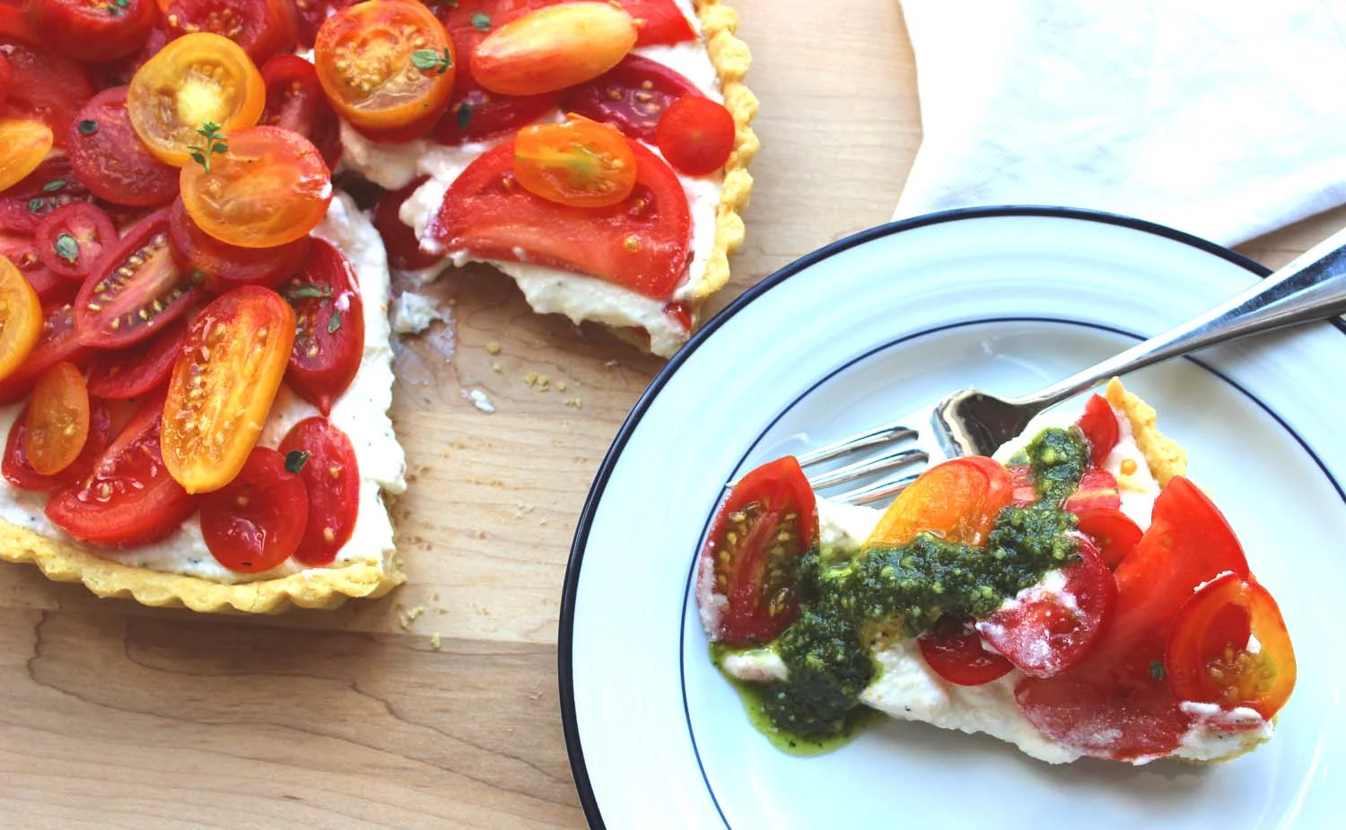 Farmers Market Tomato and Ricotta Tart | Image: Laura Messersmith