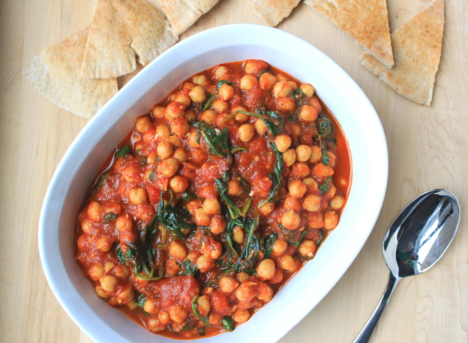 Chickpeas with Spinach | Image: Laura Messersmith