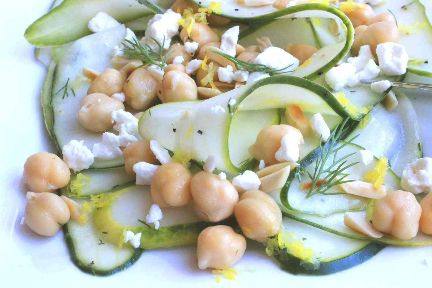 Lemony Cucumber Salad with Chickpeas | Image: Laura Messersmith