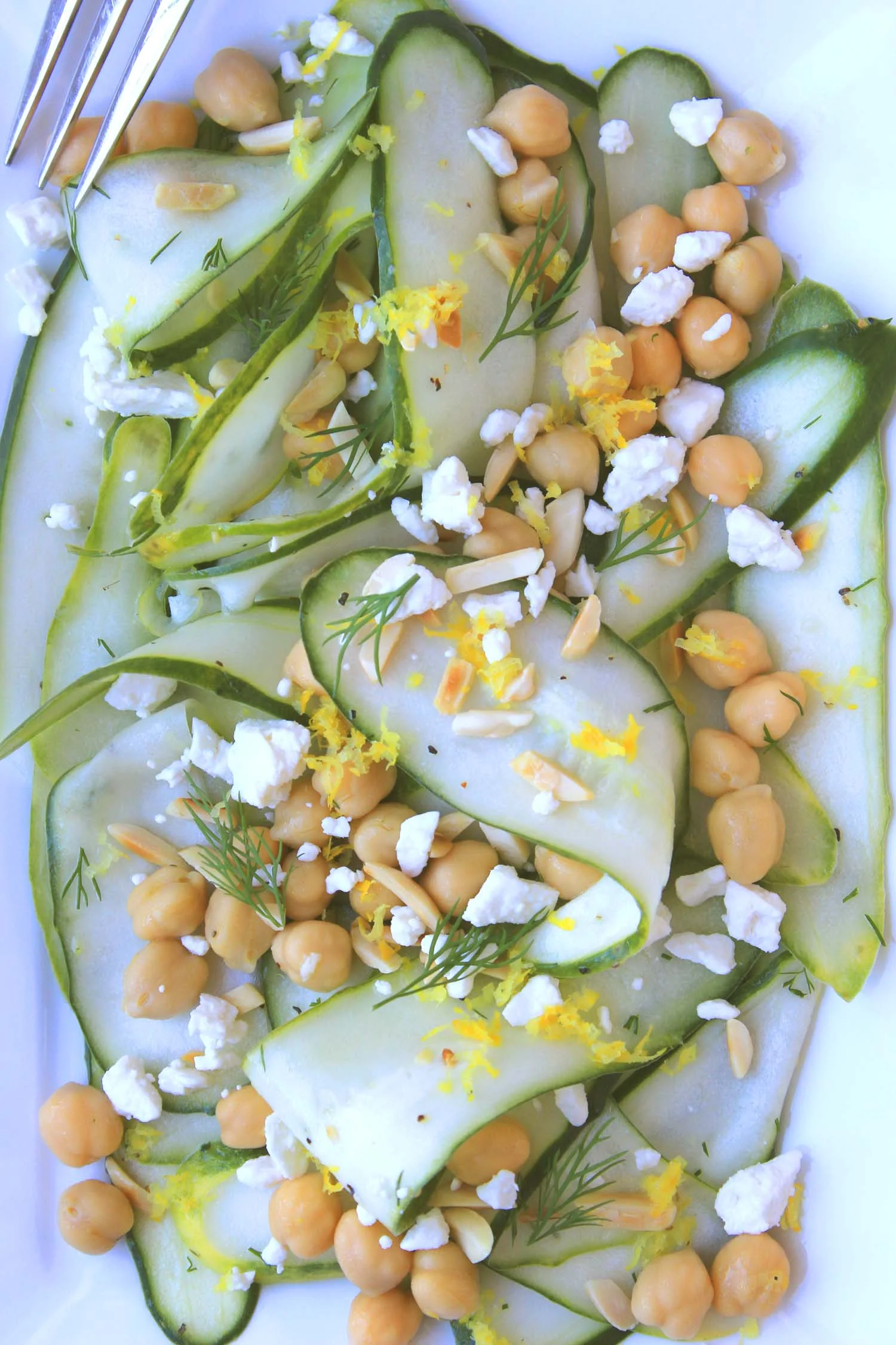 Lemony Cucumber Salad with Chickpeas | Image: Laura Messersmith