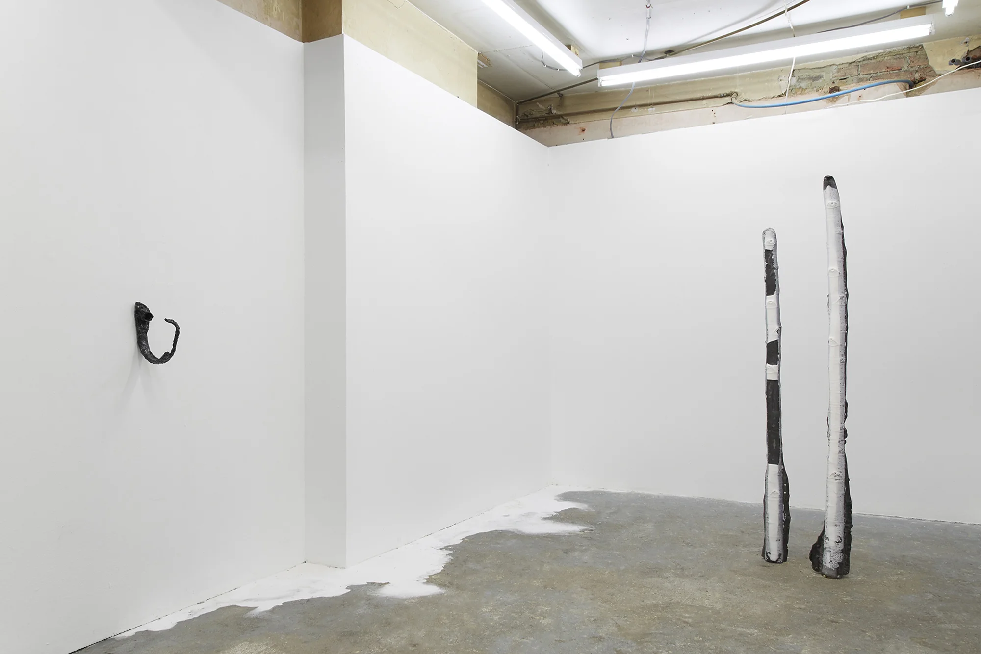 Installation view Dark waters prefer low places at Jupiter Woods, London
