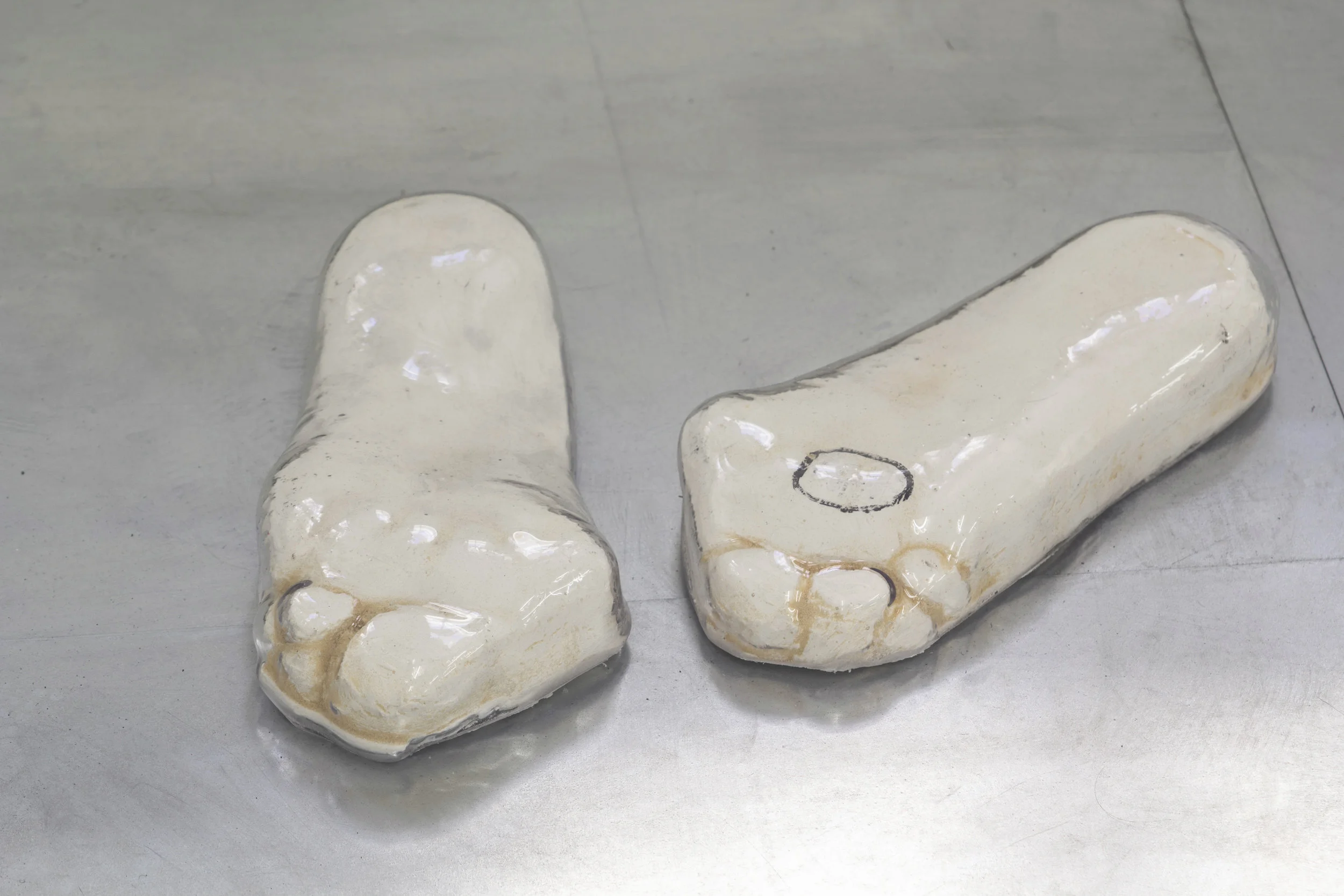 Cold Feet , 2018 Plaster, expanding foam, vacuum formed plastic