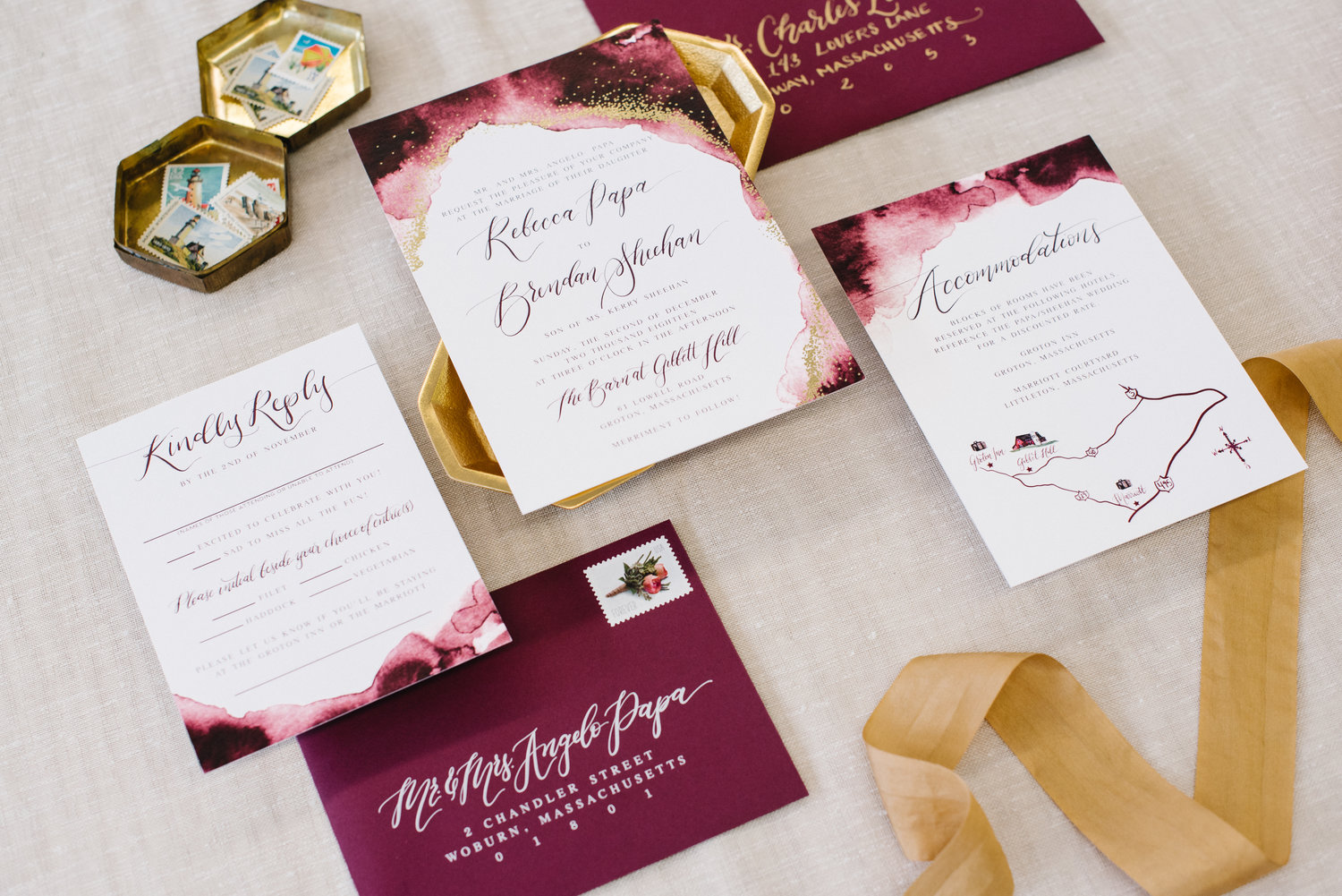 Burgundy Wedding Invitation Set,Printable Wedding Invitation,Gold Foil Wedding Invites,Letterpress Font Wedding Card,Rustic Wedding Suite