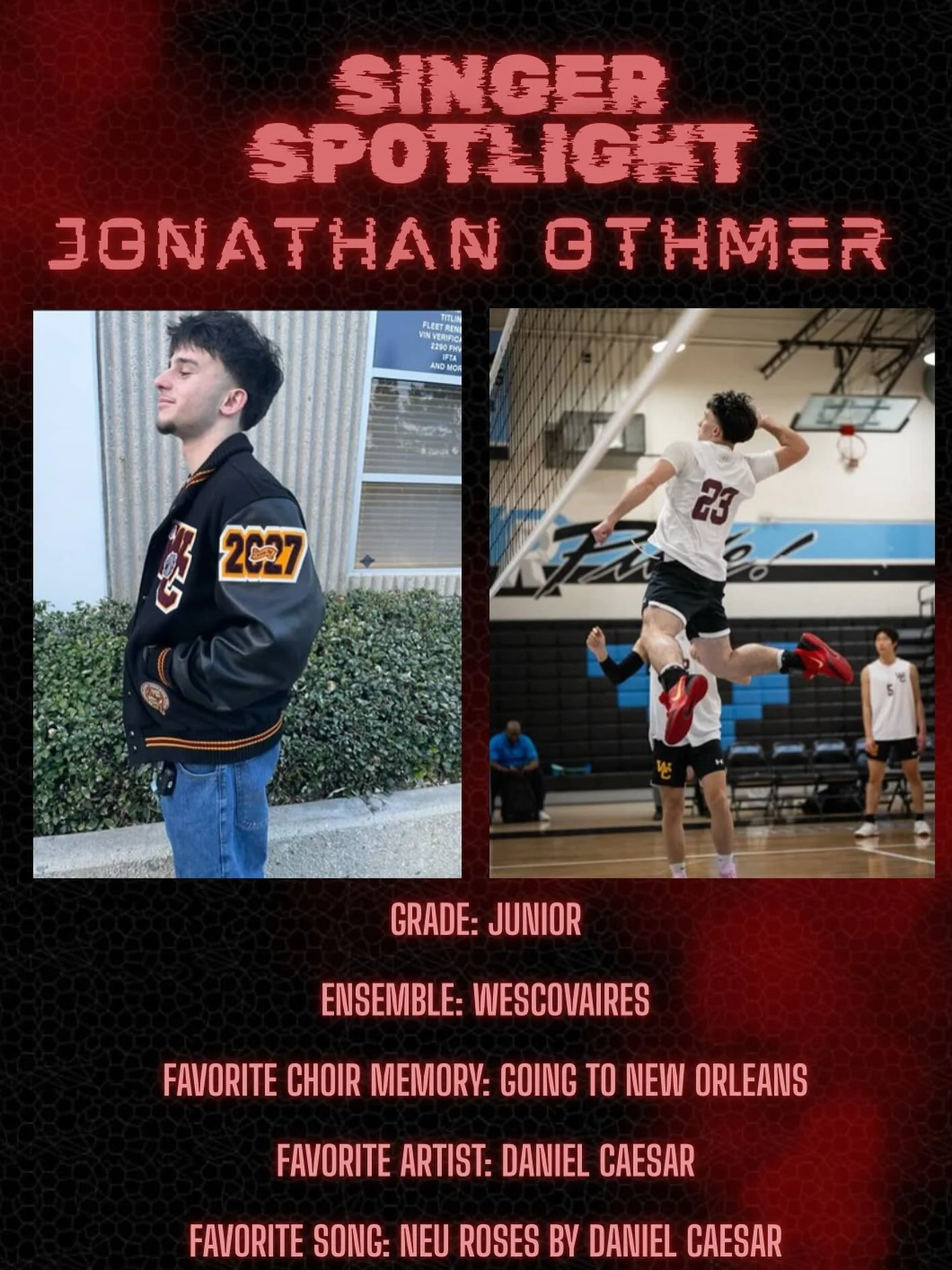 INTRODUCING JONATHAN OTHMERπ€©π€ 
#singerspotlight #westcovinahighschool #choir #wearefamily #alwaysfamily