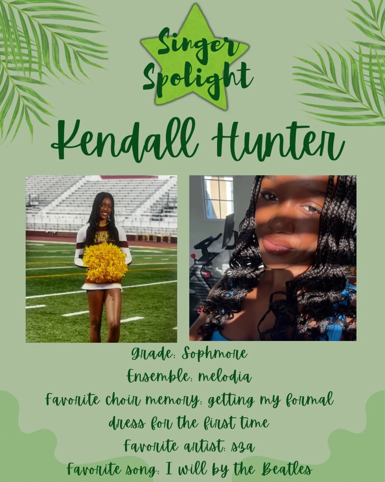 INTRODUCING KENDALL HUNTERπ€©π€ 
#singerspotlight #westcovinahighschool #choir #wearefamily #alwaysfamily
