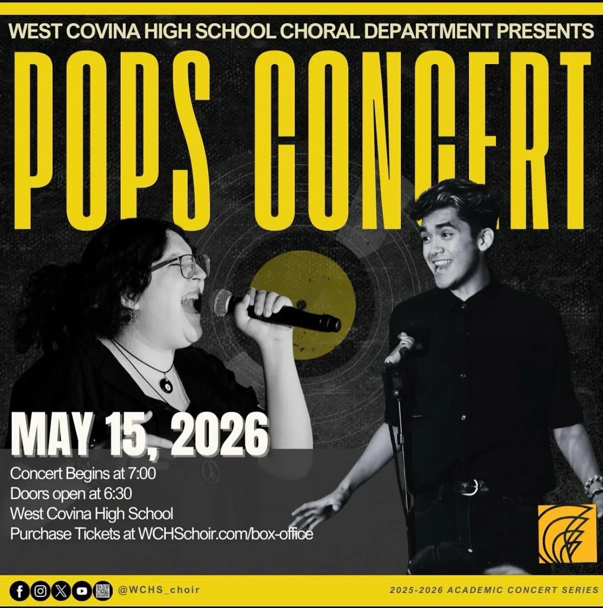 🎤✨ The stage is set for an unforgettable finale! Join us for the West Covina High School Choral Department&rsquo;s 2026 POPS Concert&mdash;the joyful conclusion of our Academic Concert Series.

This evening is more than just a performance; it is a c