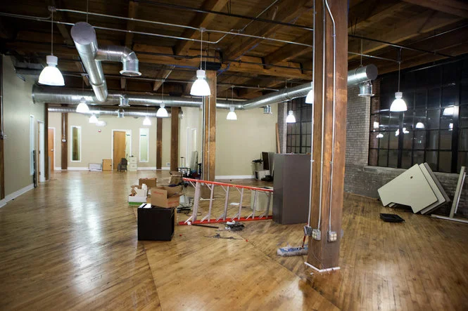 The GR Maker Space is now filled with tables and projects. Photo from Mlive.com .