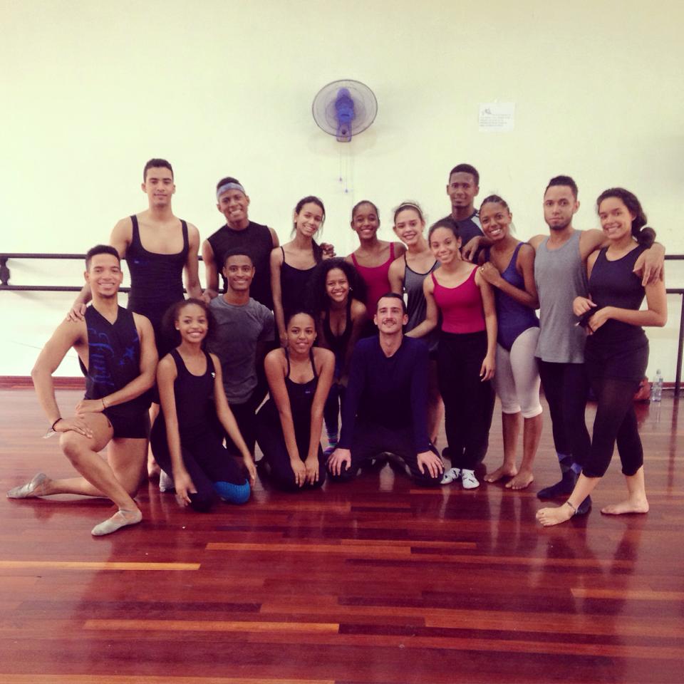 Carlos Pons Guerra with students of the National Dance School, Dominican Republic