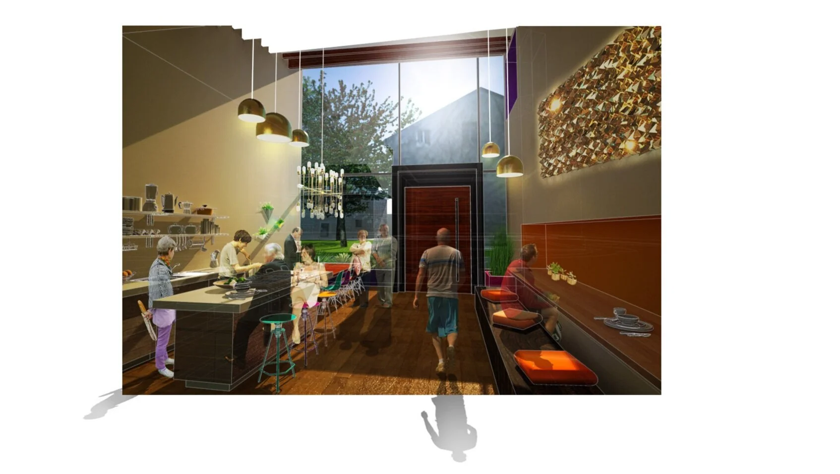 Dining and kitchen space