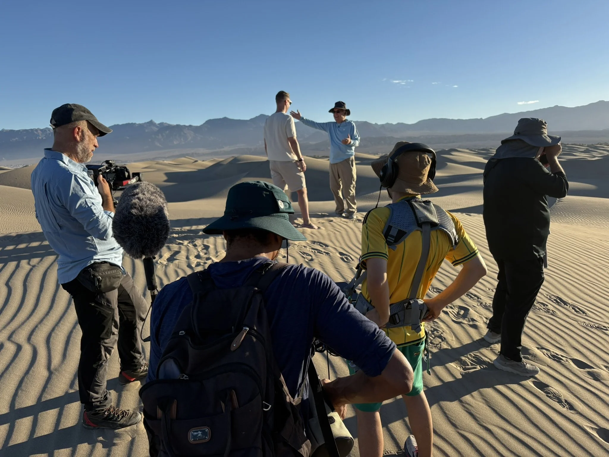 Mesquite Dunes, Death Valley filming location. With Apertura Films