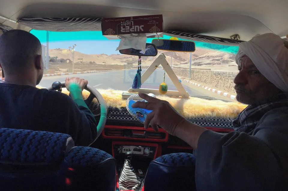 Ahmed and Haj Ahmed drive me around through the valleys of Luxor.