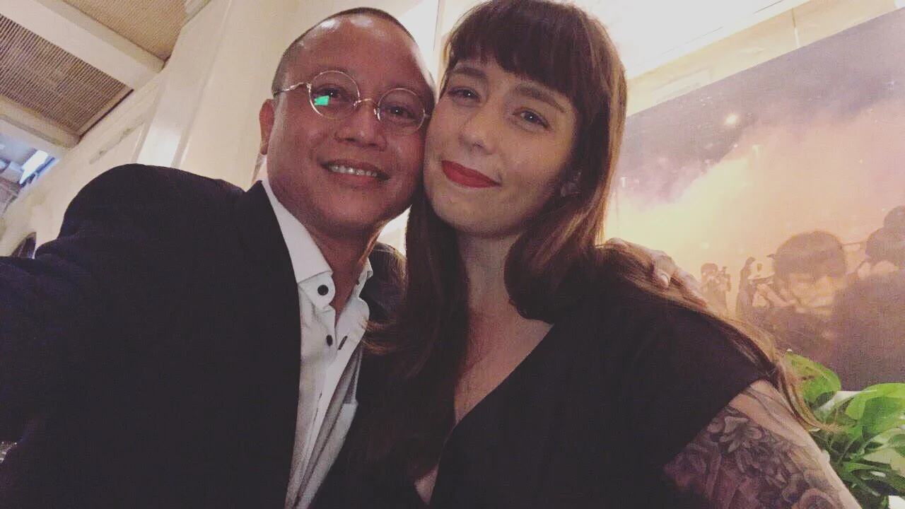 Sonny and I at the Hong Kong Foreign Correspondents' Club, post-ceremony.