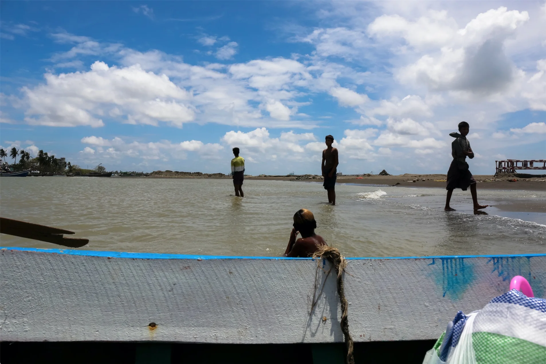 Taking a boat to the industrial zone of Sittwe. June 2017