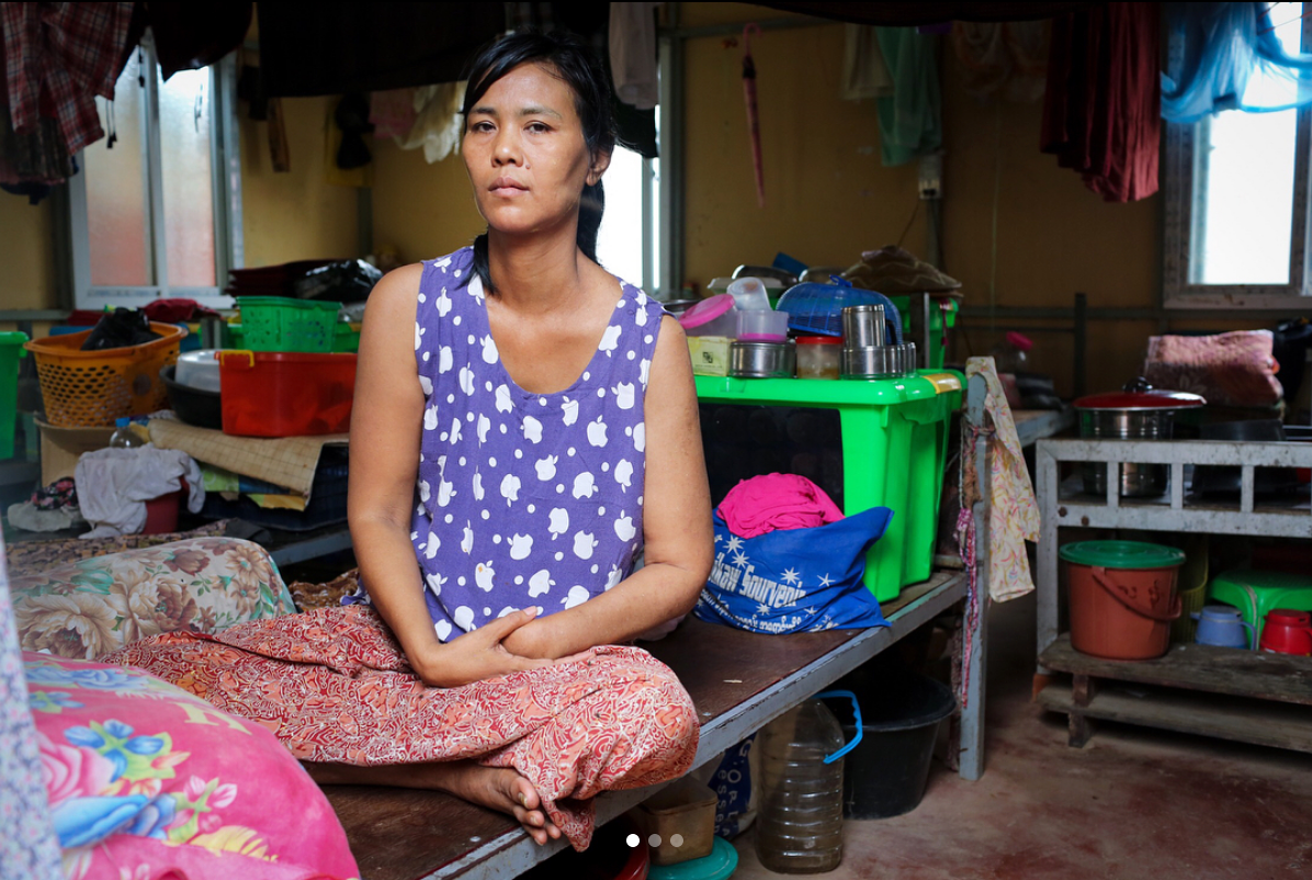 A women with HIV/AIDS in her bunk at a monastary outside of Yangon. June, 2018