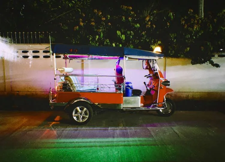 A night tuk-tuk in Chiang Mai, Thailand. December 2018