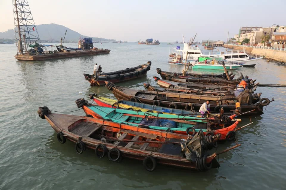 Boats at port of Myeik, one of Myanmar’s southernmost cities.