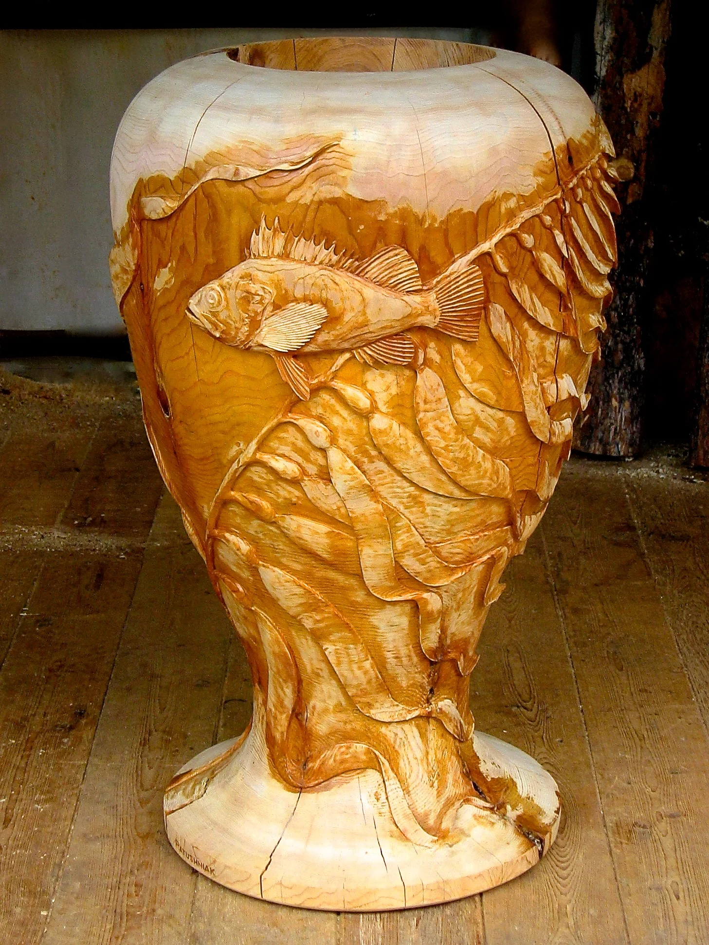  Rockfish Vase  Western Red Cedar  30 inches tall 