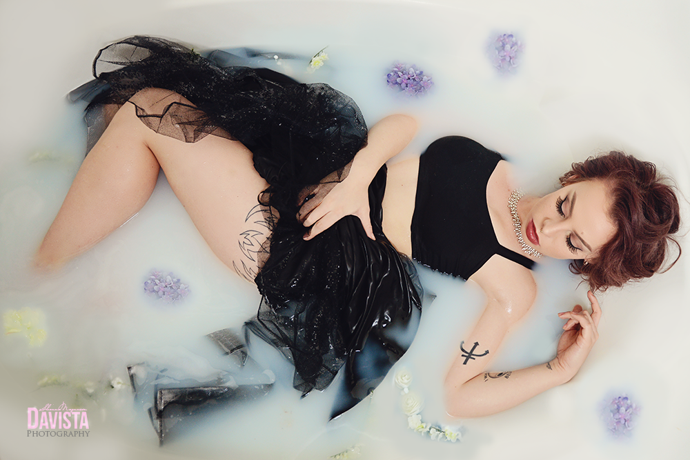 Milk bath and tulle skirt glamour session- Dallas