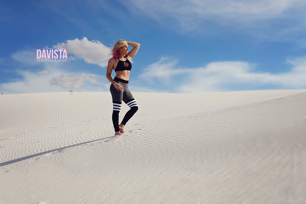 bombshell sports leggings yoga pants at white sands New Mexico