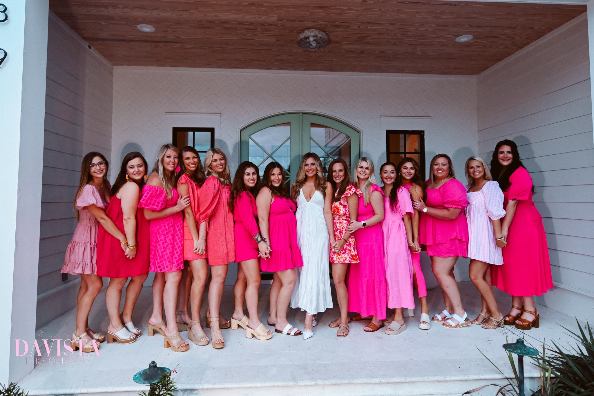 girls night photoshoot pink