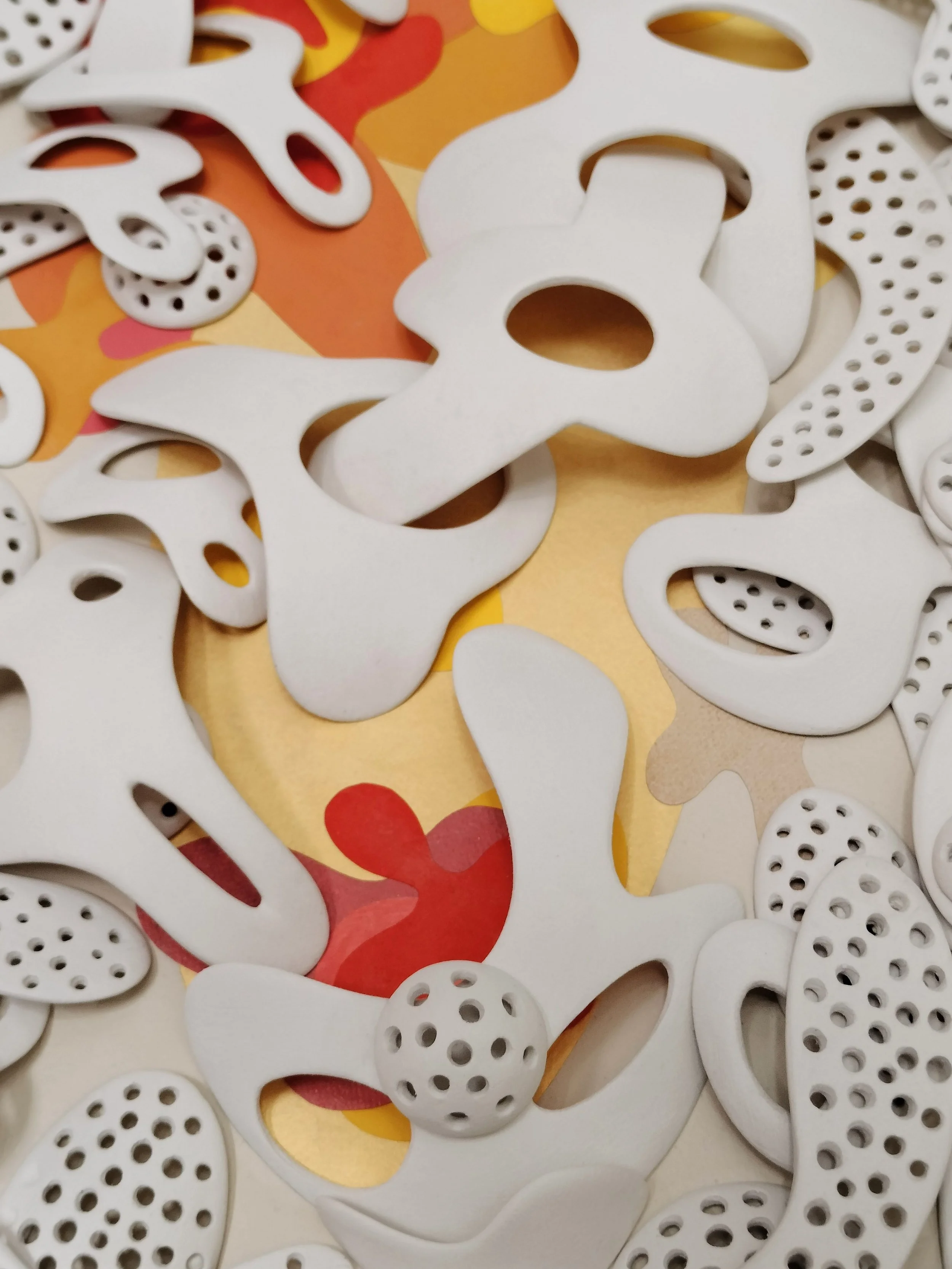 Fragmentation & Renewal 2025, Detail. Mixed Media Wall Relief. Fiona Murphy
