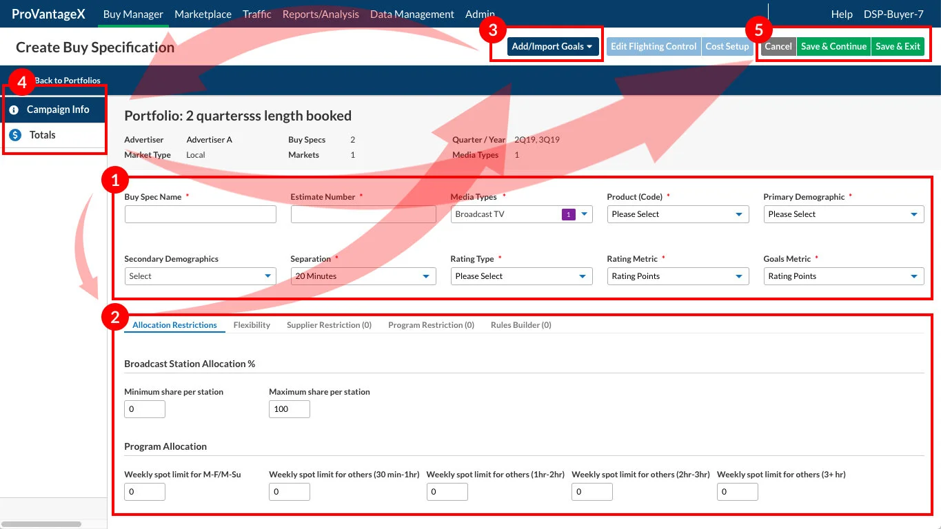 In the current design, users have too many options at the starting point. The placement of these options are not easy to follow, and this leads to a confusing workflow for the users. (User’s workflow on this screen: 1-2-3-4-5)