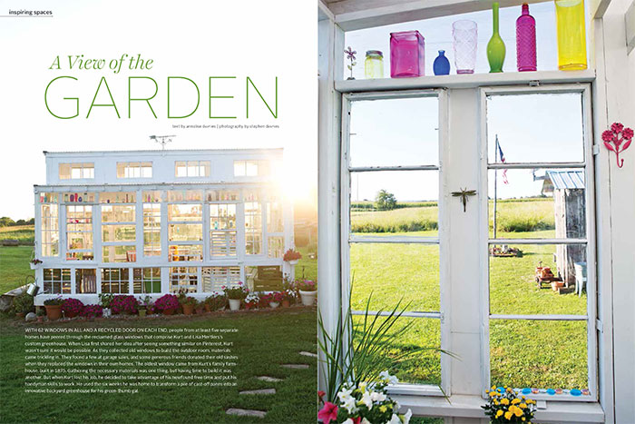 One of our first collaborations for fresh style , where Stephen took the photos and I was charged with writing and styling. We were there in September, and had to make this Ohio greenhouse look like it was the middle of spring. 