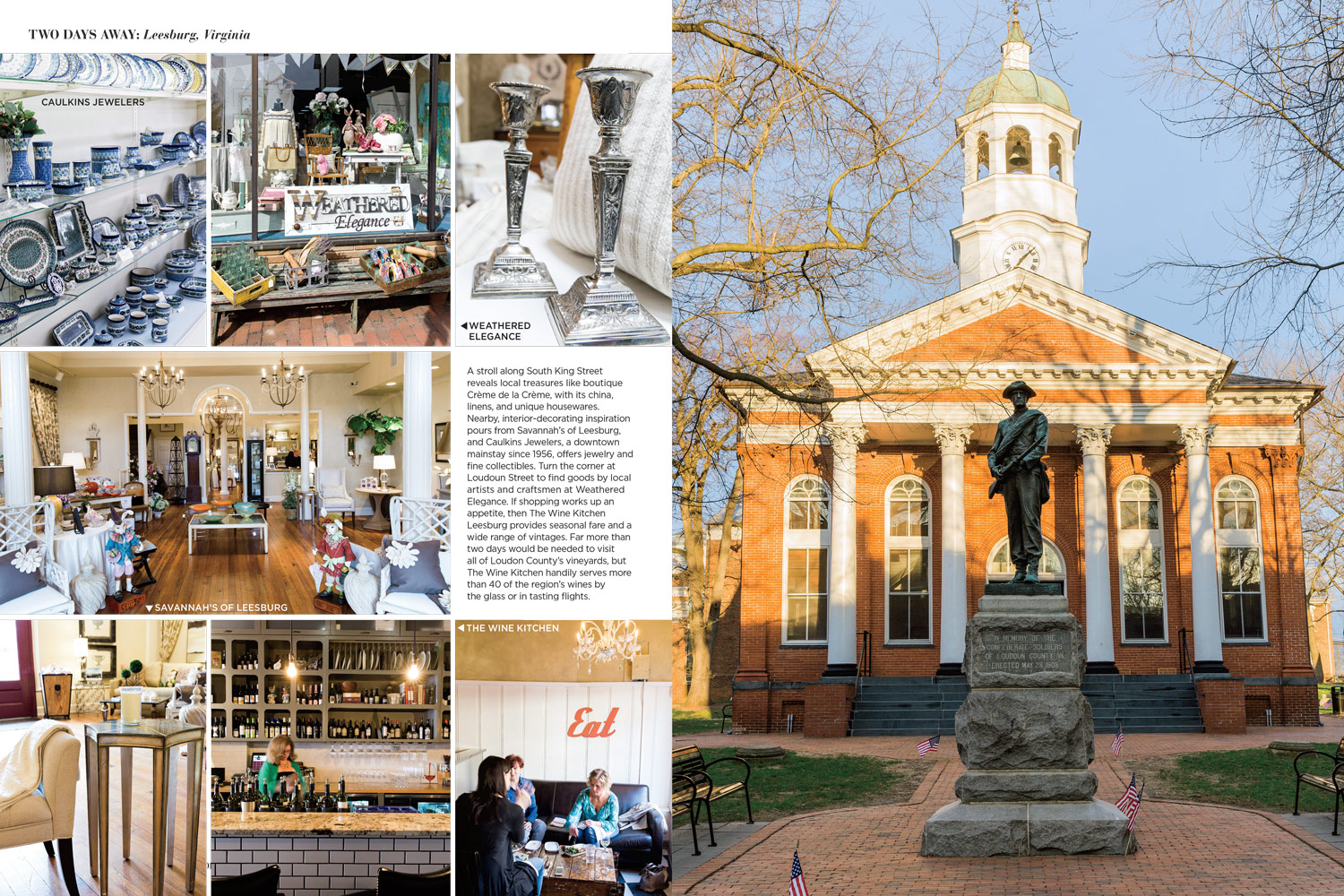 Two Days Away: Leesburg, Virginia, Southern Lady Magazine, Mar/Apr 2015
