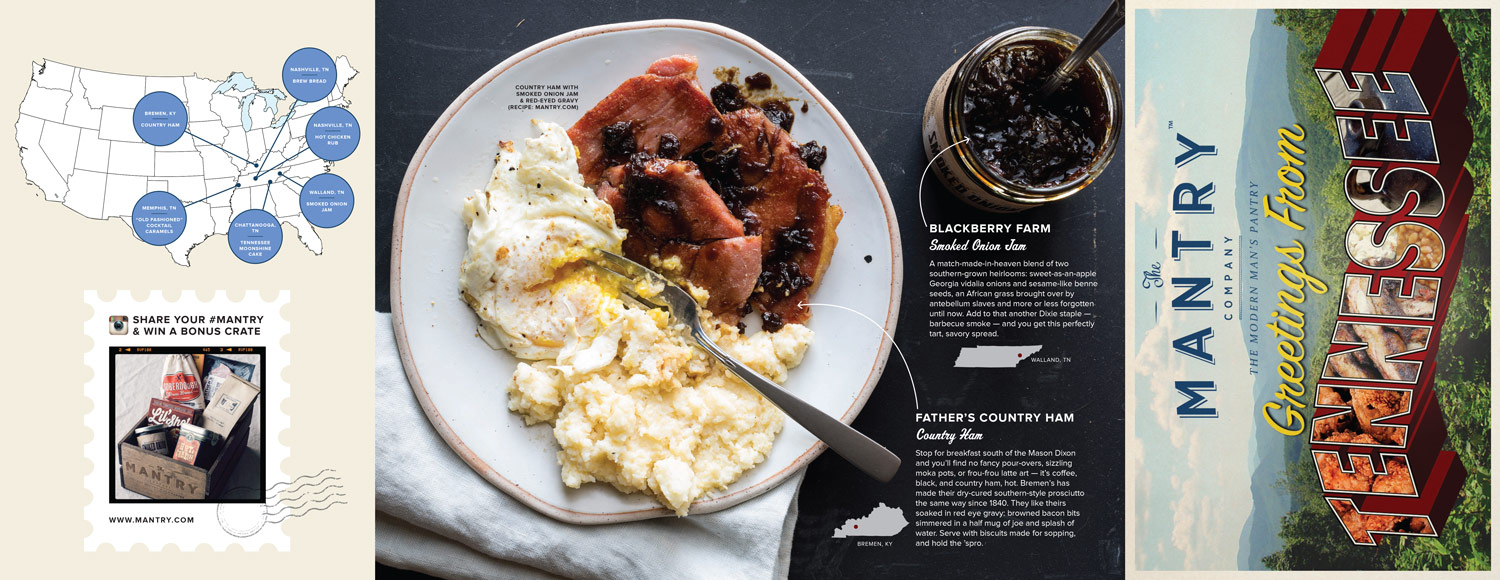 Food & prop styling, "Greetings from Tennessee," Mantry Manual, March 2015