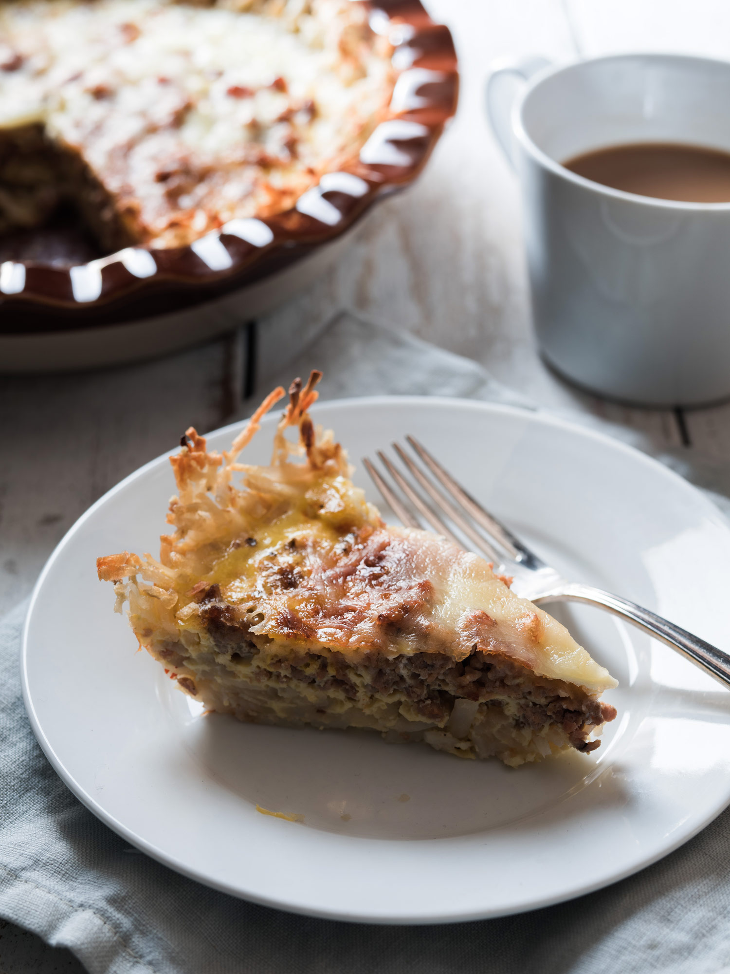 Breakfast casserole that I food and prop styled for Simply Gluten-Free Magazine . Photo by Stephen DeVries . 