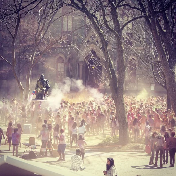 The Indian festival of Holi being celebrated on the Penn campus.