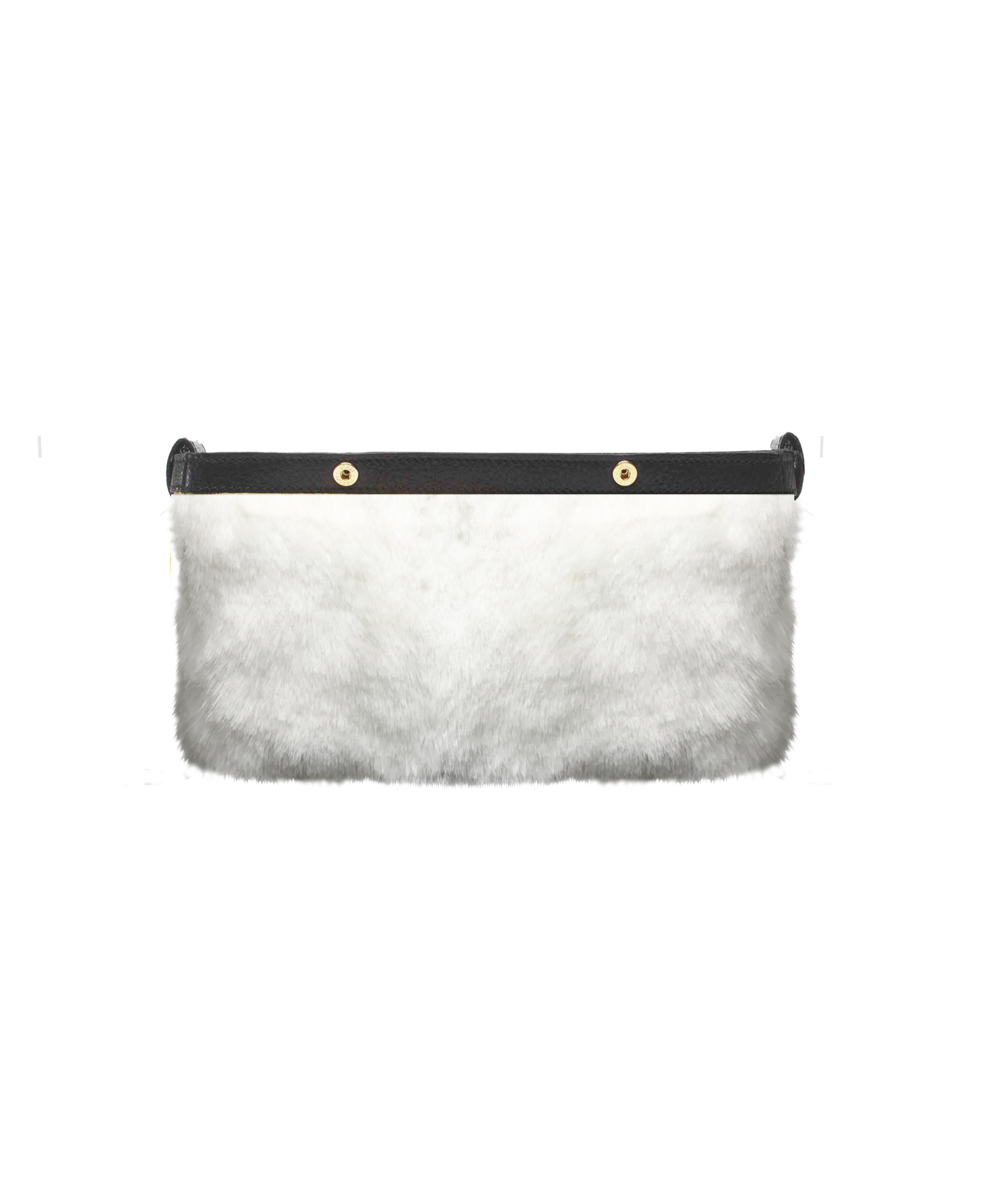 Be Fuller Clutch - White eco fur Inner bag