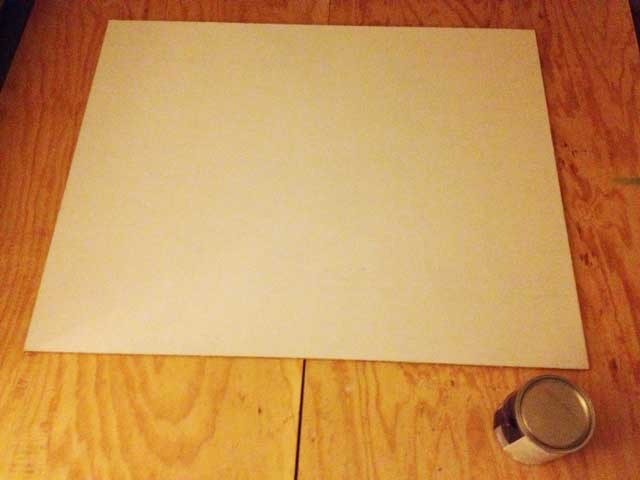 I decided to go with a vinyl tile with a self-adhesive backing instead of ceramic or stone...mostly because it's a lot lighter and won't chip or crack.
The manufacturer's directions said it adheres better to plywood coated with a latex pri