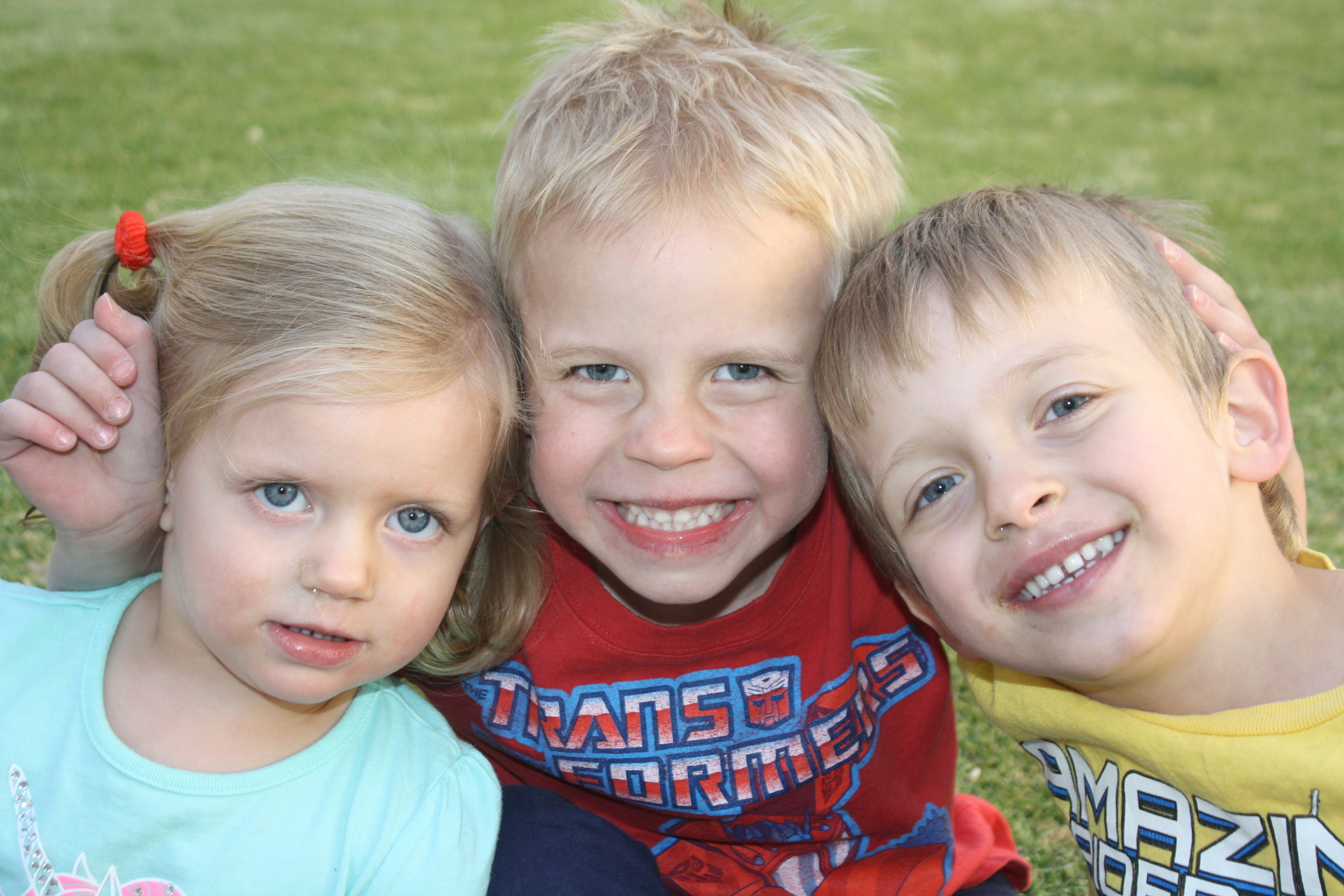From the left: Maya Morgan (2), Evan Froud (5), Lorenzo Morgan (4)