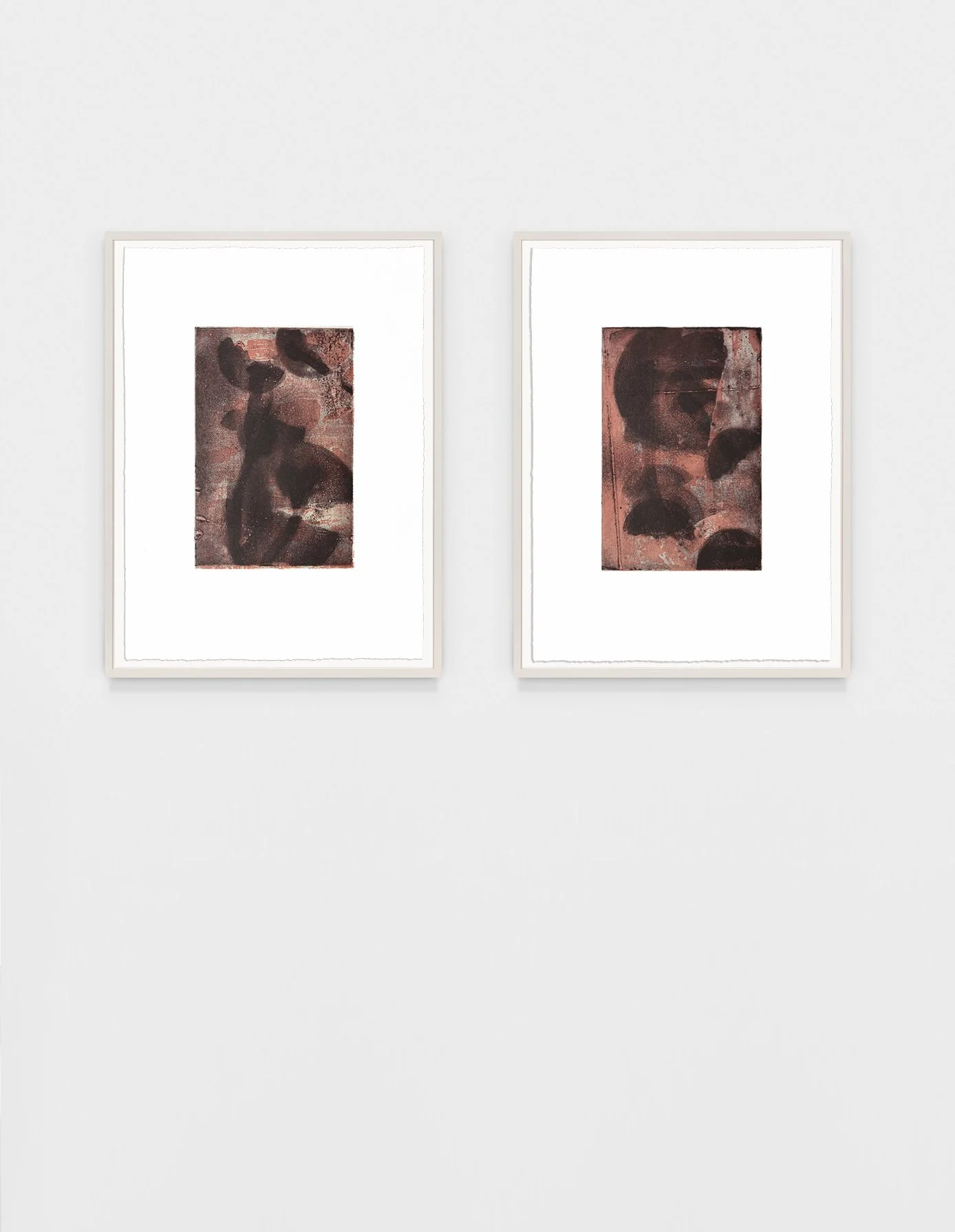    Shadows on the Shore  , series of 11 prints. Polyester mesh plate, acrylic and spray paint and masks printed as intaglio, with relief printed chine-collé kita-kata paper. 15x11 inches paper size.  