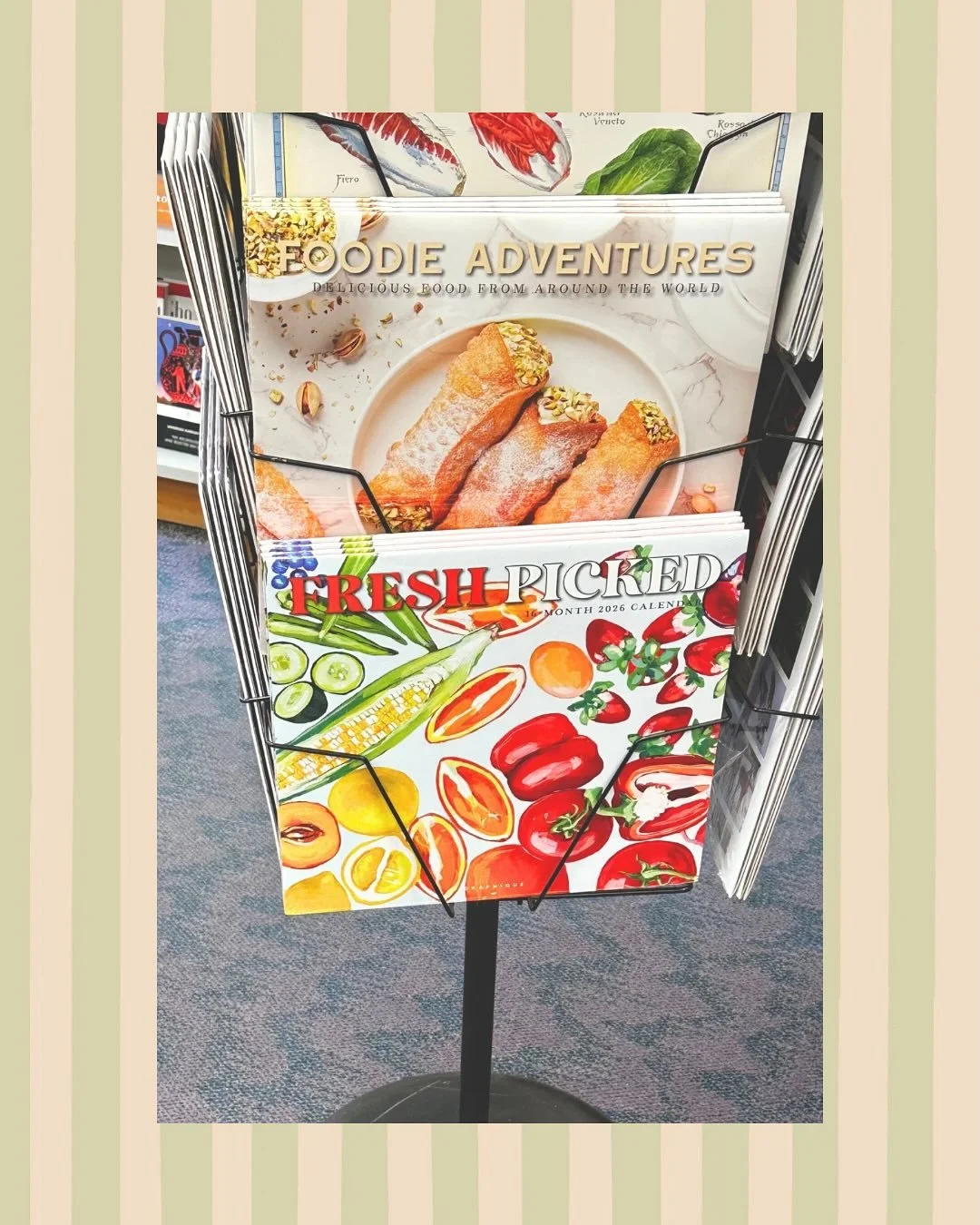 It&rsquo;s a thrill to share my first product sighting out in the world! My sister was shopping at Longfellow Books in Portland, ME when she spotted my new &ldquo;Fresh Picked&rdquo; 2026 calendar. It is extra sweet being displayed alongside @cooksil