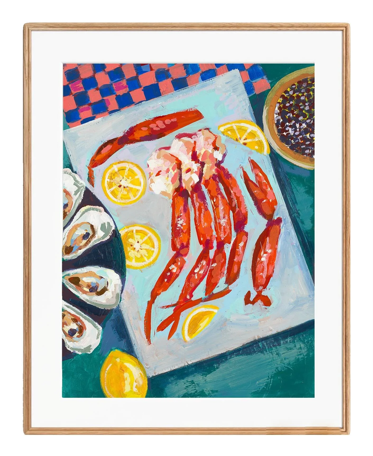&ldquo;Seafood Feast&rdquo;
18x24 acrylic on paper
Available very sooon
 at @artandlightgallery 
🦀🐟🦐💛🤍