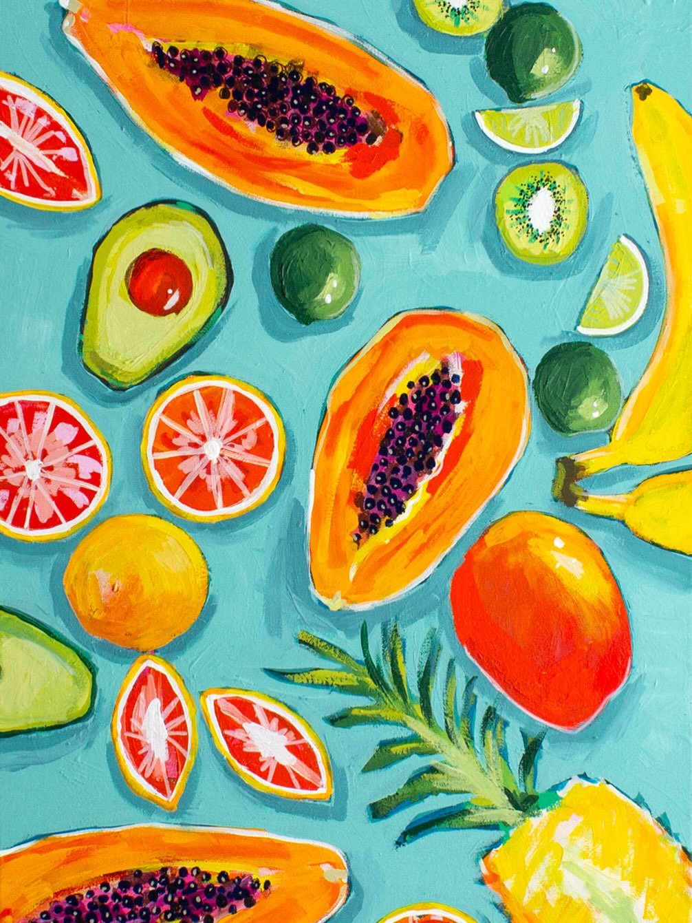 NINE YEARS of @themillergallery 🎈Grateful to be part of so much talent and hard work. What a thrill to see my fruit 🍍🍊🥑 painting that is part of the celebratory show &ldquo;UNFOLDING&rdquo; (opening this Friday) featured in @tsgcharleston 🌸💕now