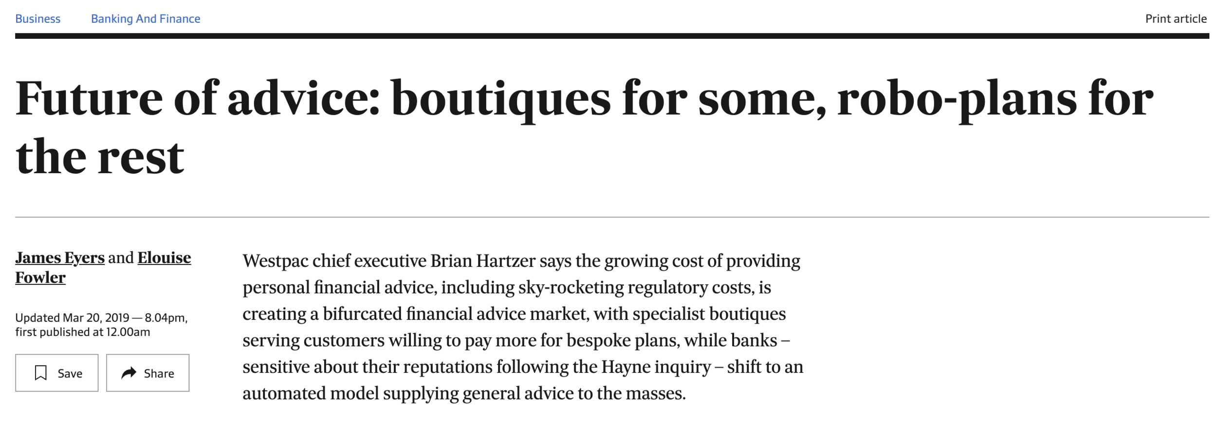 Australian Financial Review . 20 March 2019