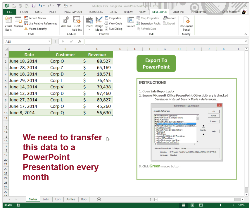 VBA Copy/Paste Multiple Excel Ranges To PowerPoint Slides