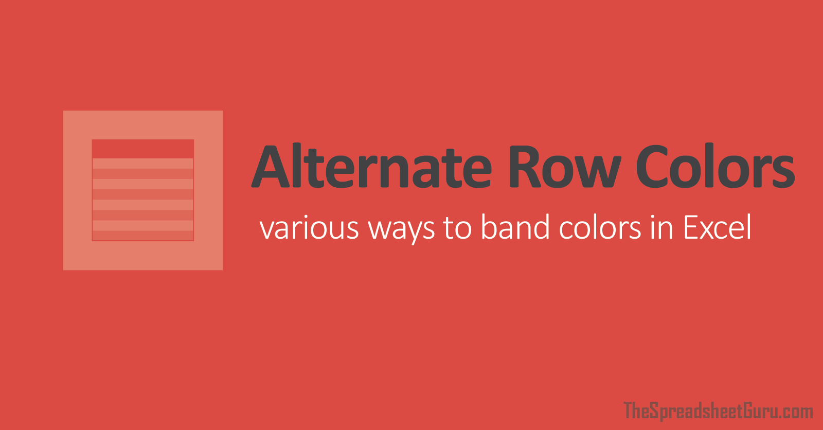 How to alternate row colors in excel thespreadsheetguru
