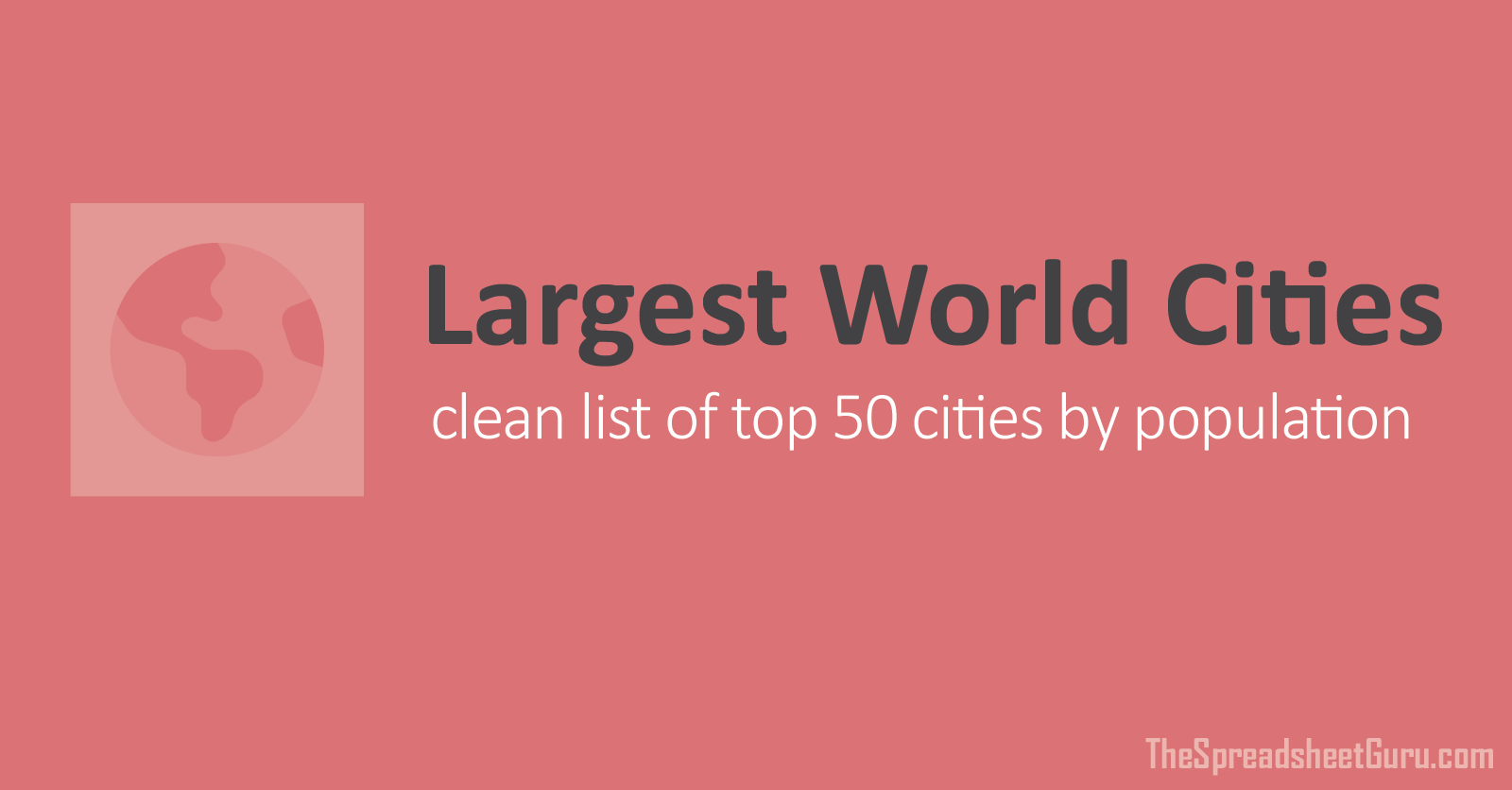 termometer niece Børnecenter List of Top 50 Largest Cities In The World