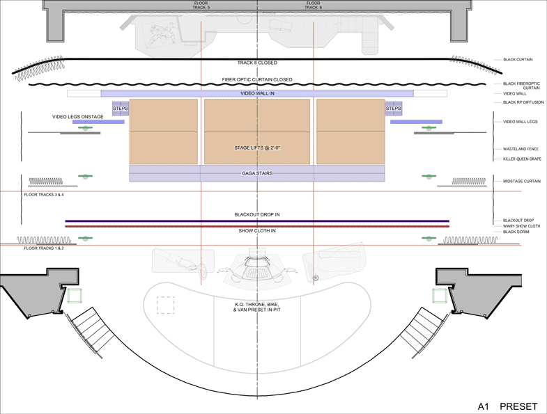 Scene change plans for We Will Rock You (Anthem of the Seas).