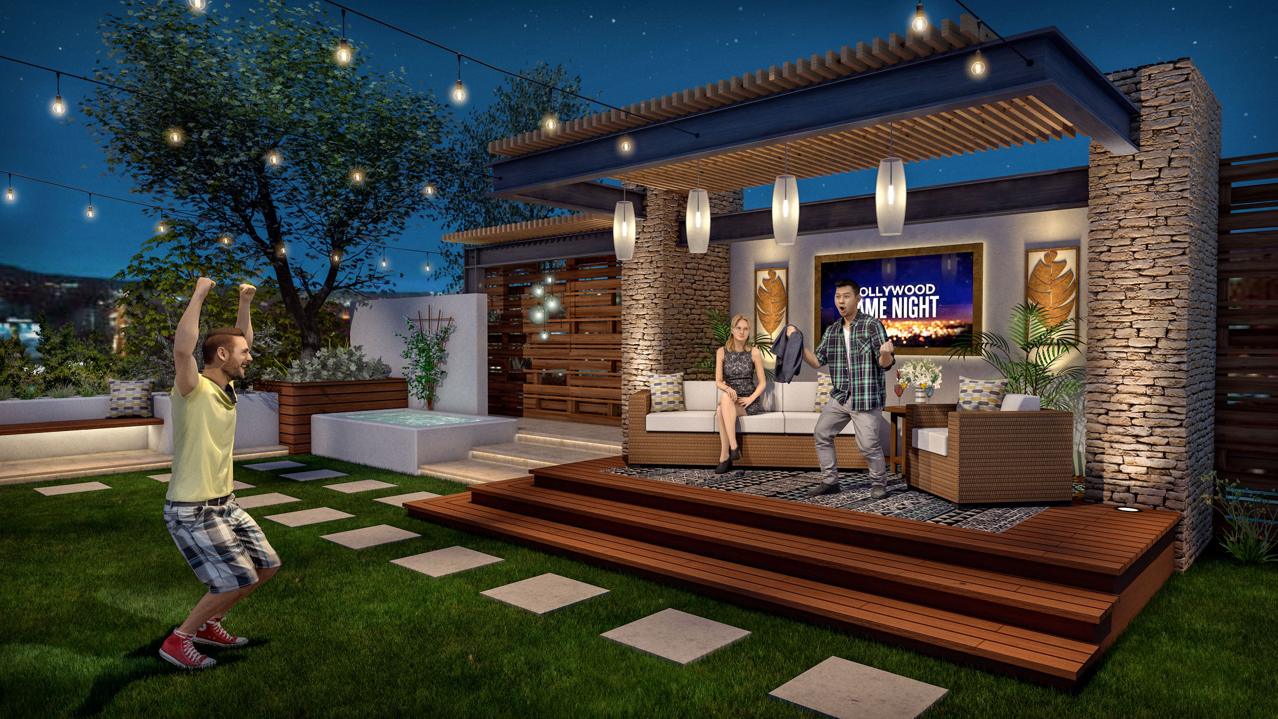 Vectorworks rendering for Hollywood Game Night tv show by Assistant Art Director Andy Broomell