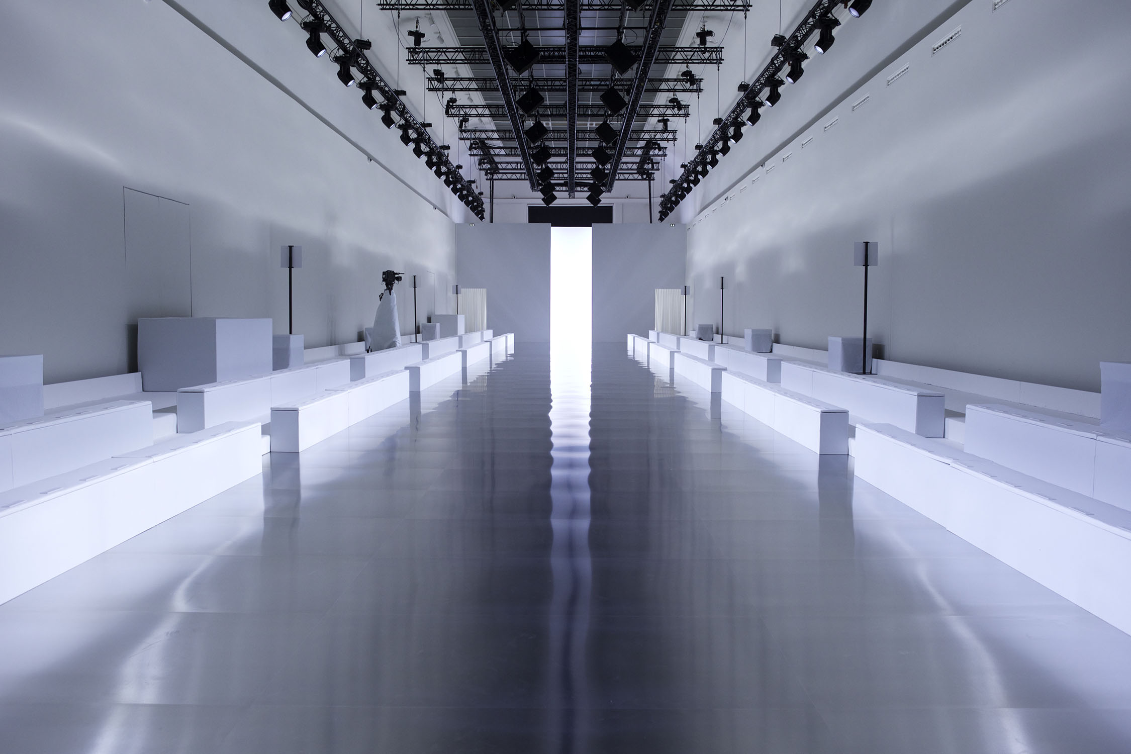 Image of the empty runway for the Paris fashion week Maison Margiela A/W15 collection Image pulled from http://www.maisonmargiela.com