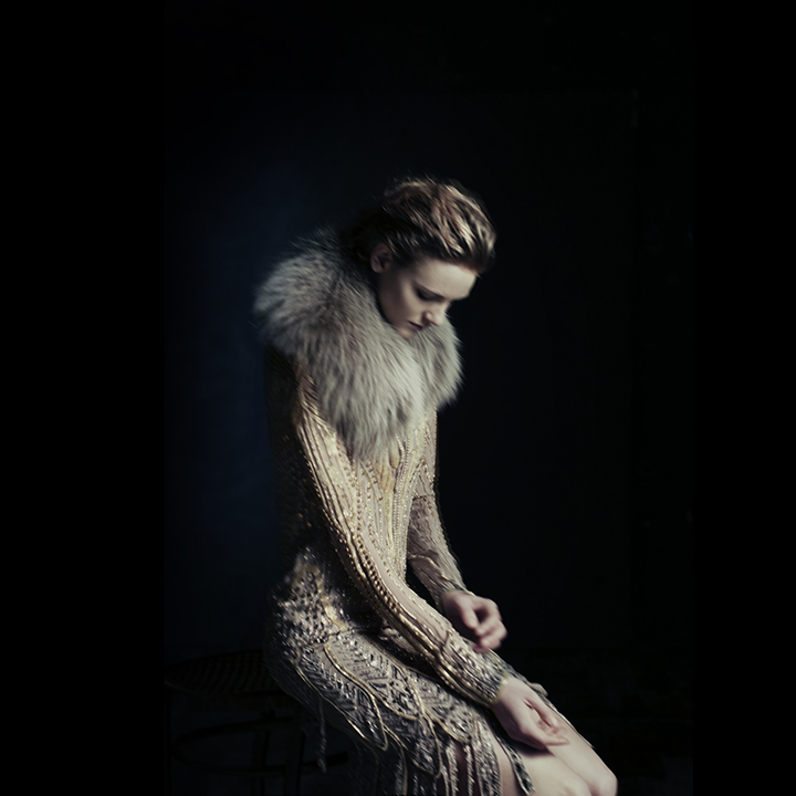 Embroidered Dress and Fur by Roberto Cavalli