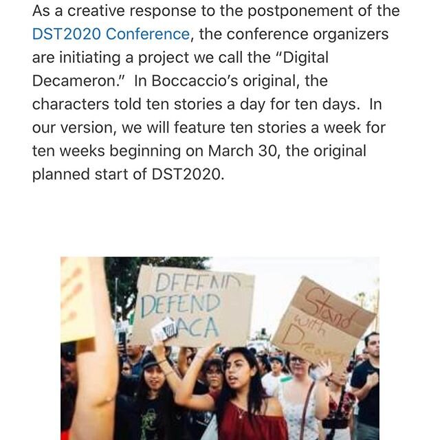 I&rsquo;m grateful for the opportunity to curate The Digital Decameron&rsquo;s Week 6. I&rsquo;ve not been doing too much academic research, but selecting the stories reminded me of why I like digital storytelling and community-engaged research.