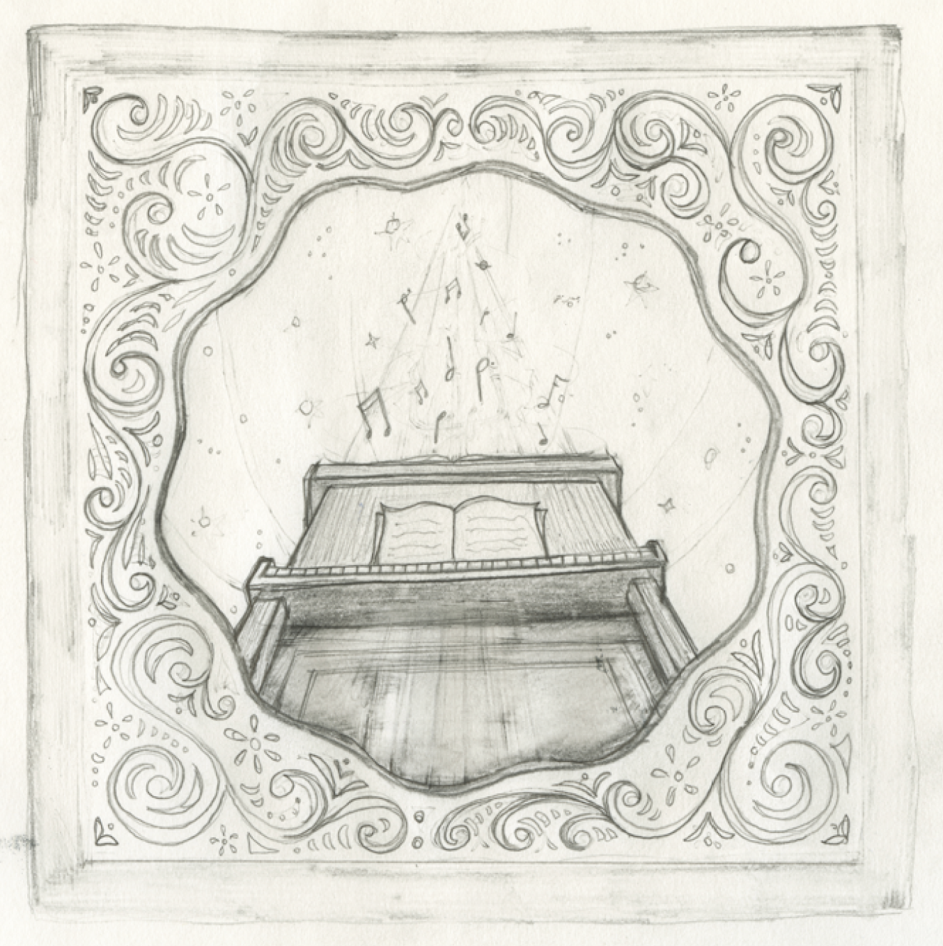 Boudoir Piano Illustration