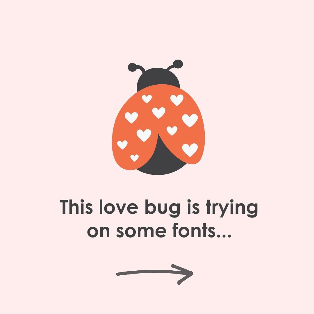 When I&rsquo;m designing a new logo part of the process includes trying several typefaces to see what &ldquo;feels&rdquo; right. The line weight and shapes of letterforms help characterize a brands personality. 

What is Love Bug? Let&rsquo;s pretend