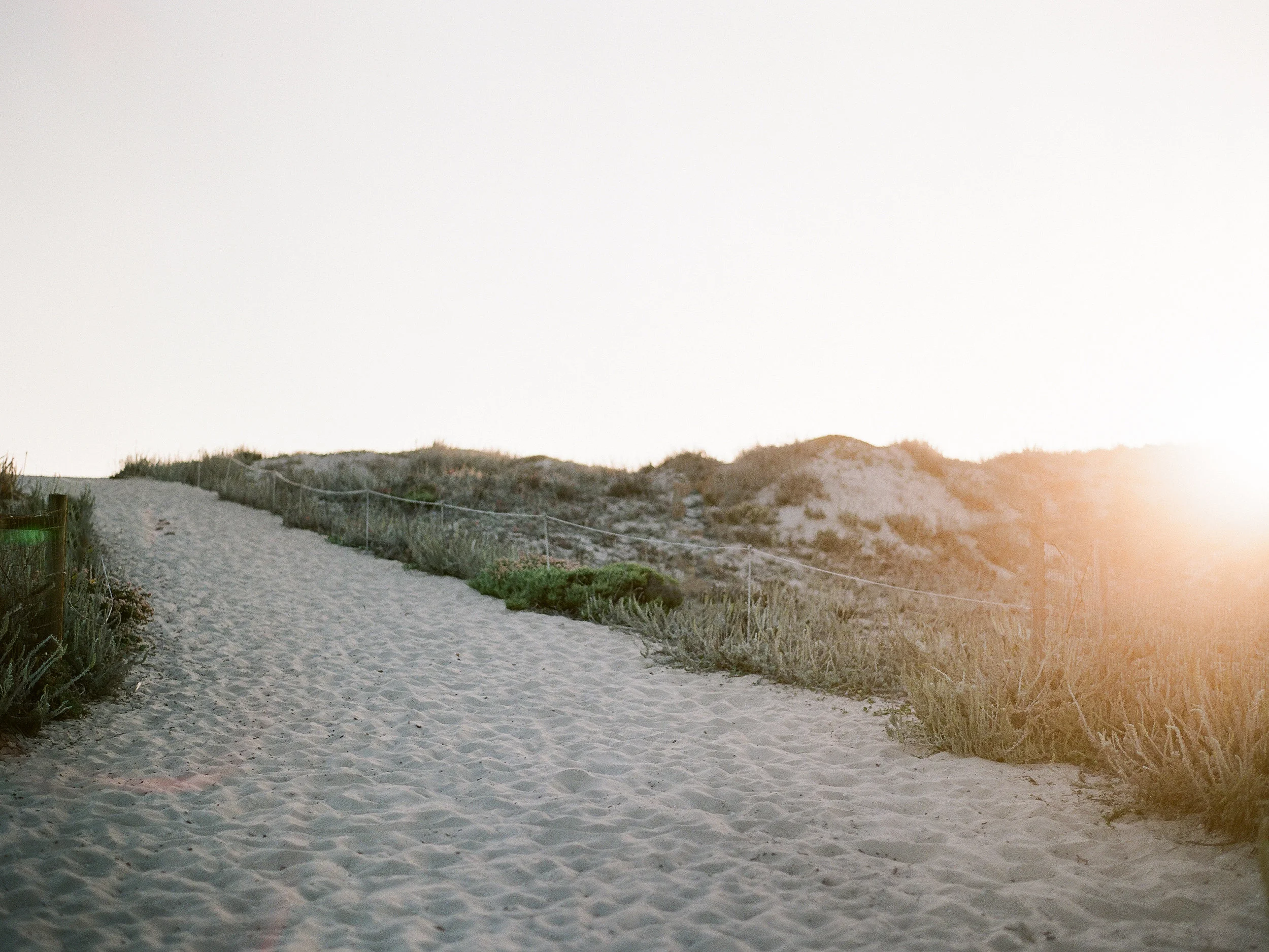 Moss landing beach sunset on film